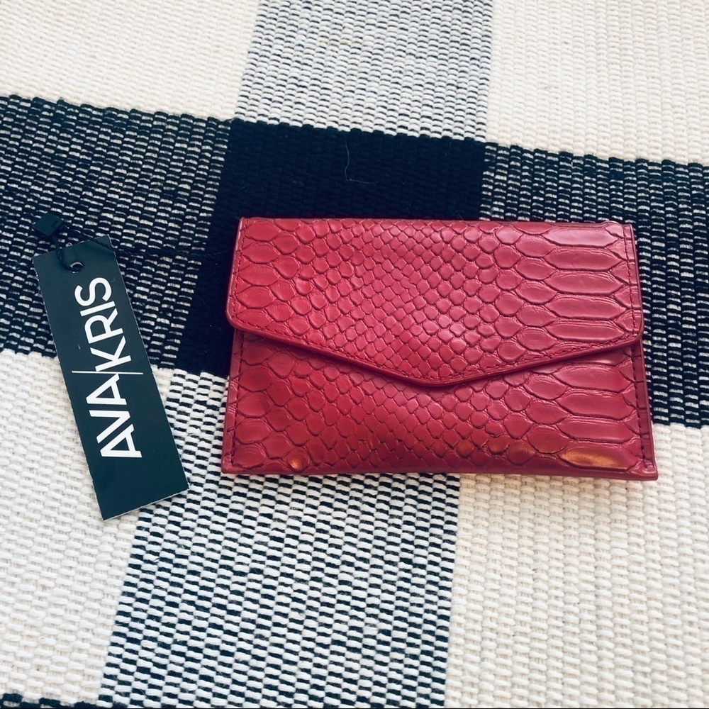 KRIS Meg Ruby Red Snake Crossbody Bag